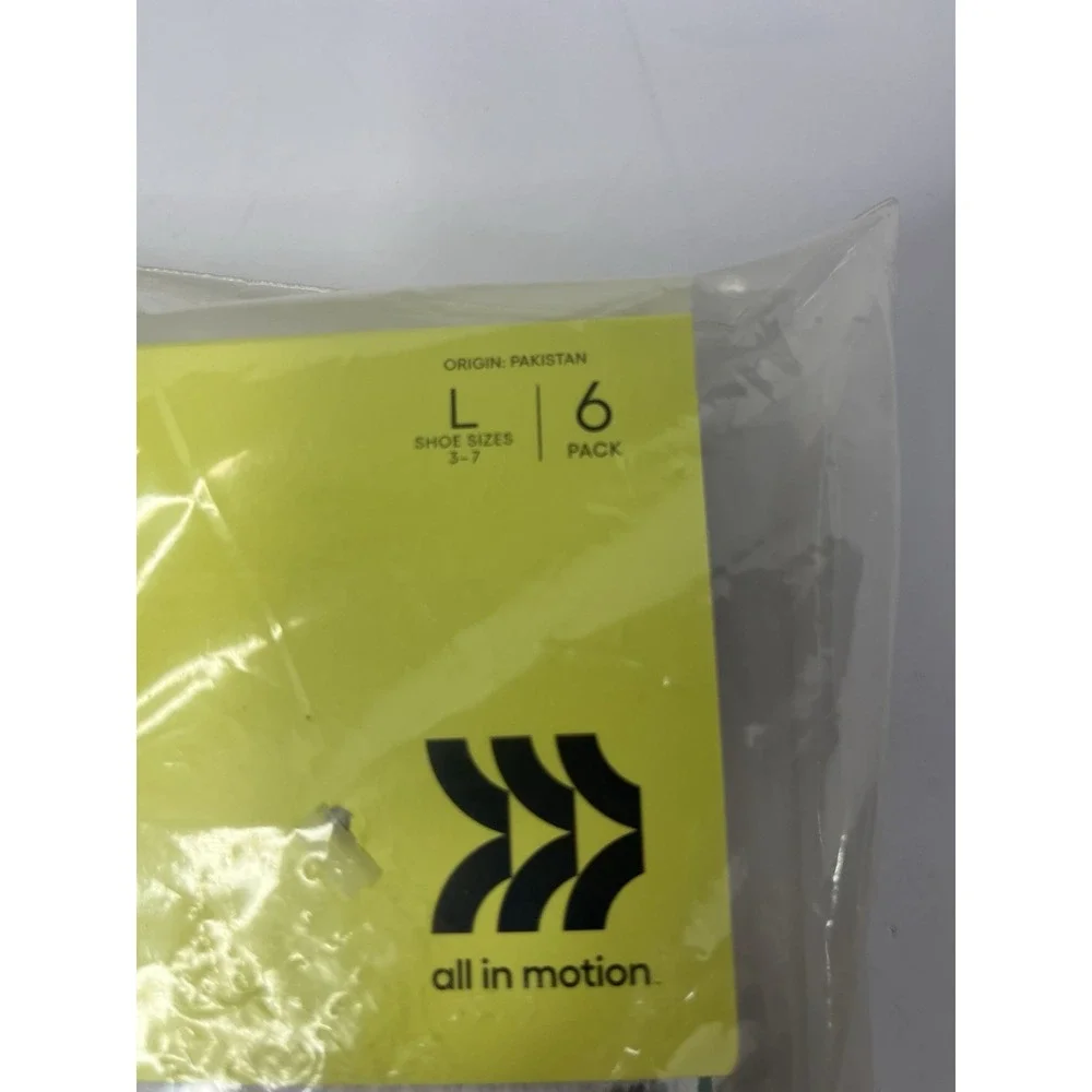 Kids All In Motion Ankle Socks 12 Pairs White Cushion Arch Sz L 3-7